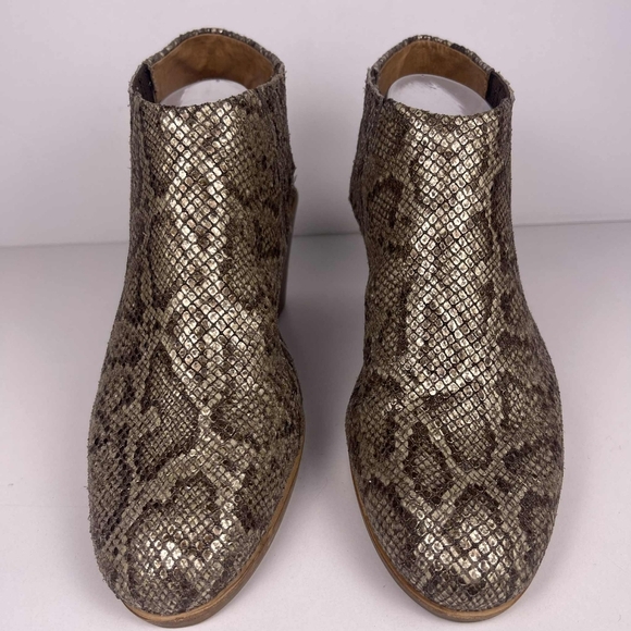 Gentle Souls Harlie Slingback Bootie Women 11 Snake Print Embossed Leather Upper - Picture 2 of 7